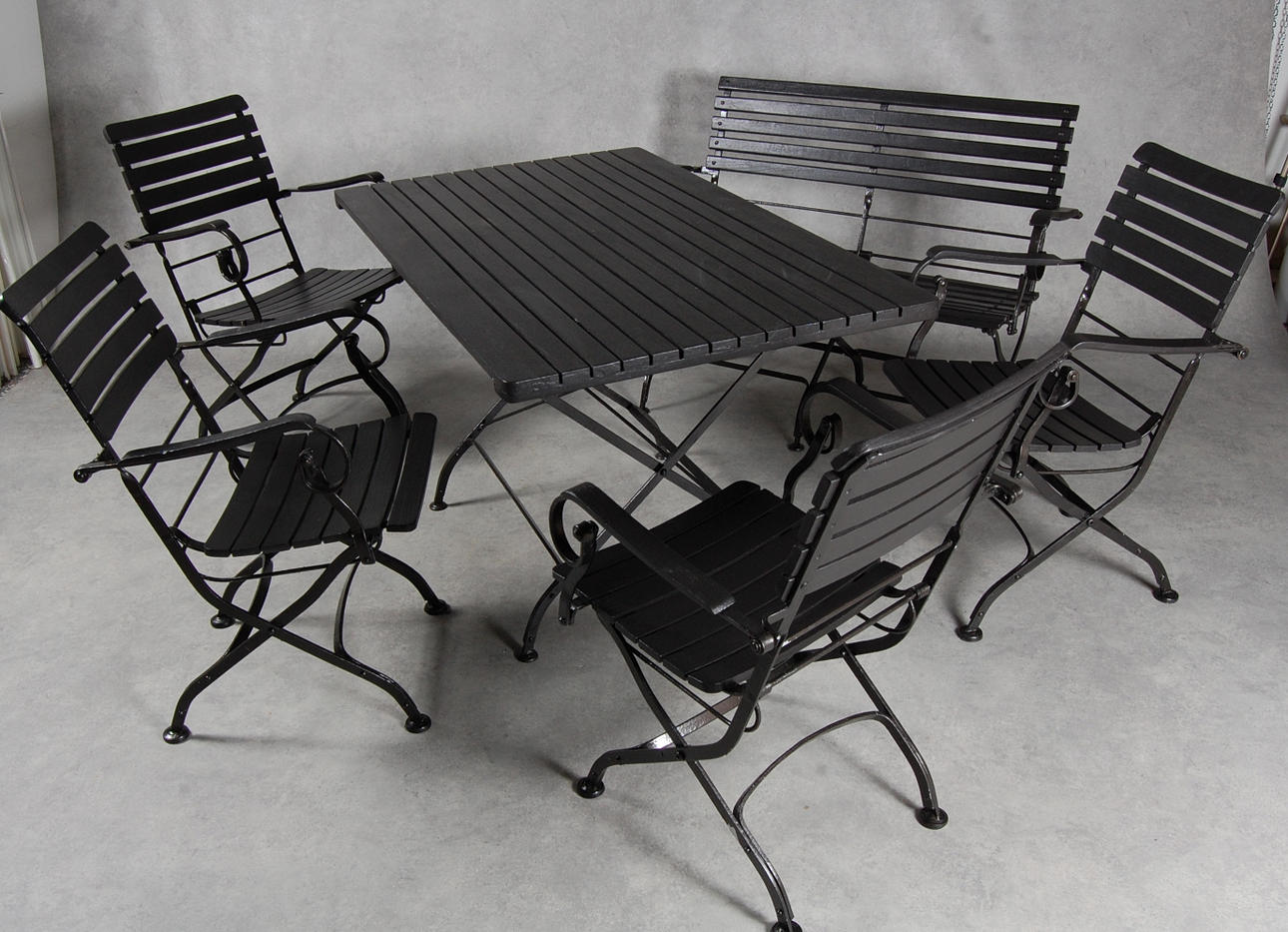 TRÄDGÅRDSMÖBLEMANG , 6 delar, 1900-tal.