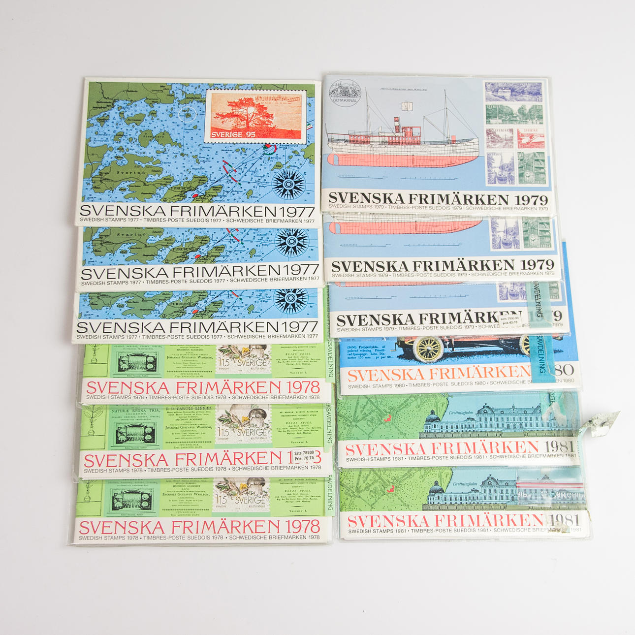 SWEDISH STAMPS, 12 annual sets.