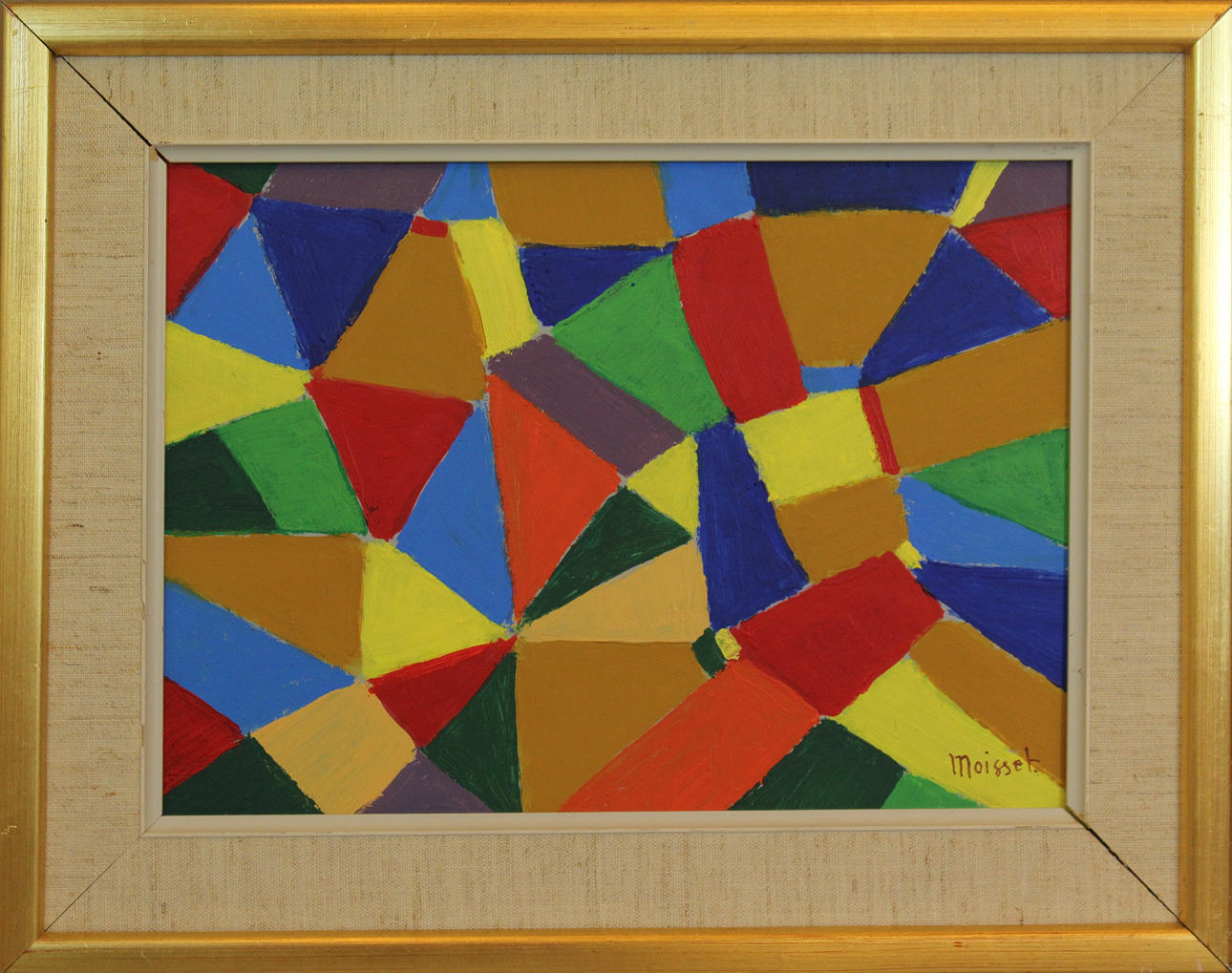 RAYMOND MOISSET. Komposition. Olja på pannå. Signerad Moisset.
