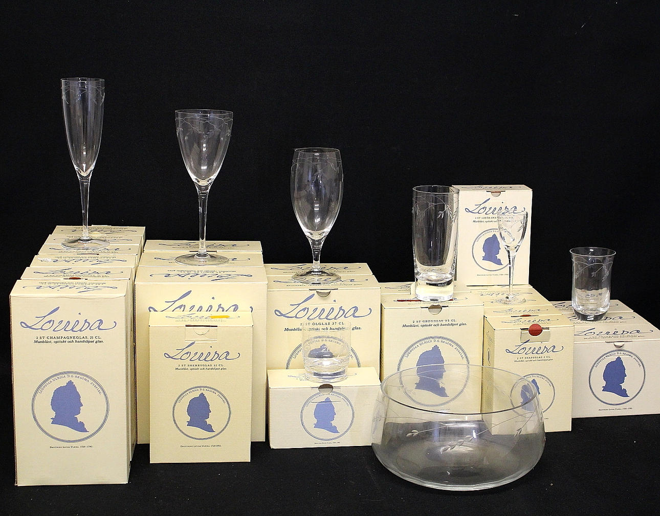 GLASWAREN, 50 Stück, "Louvisa" BOBA.