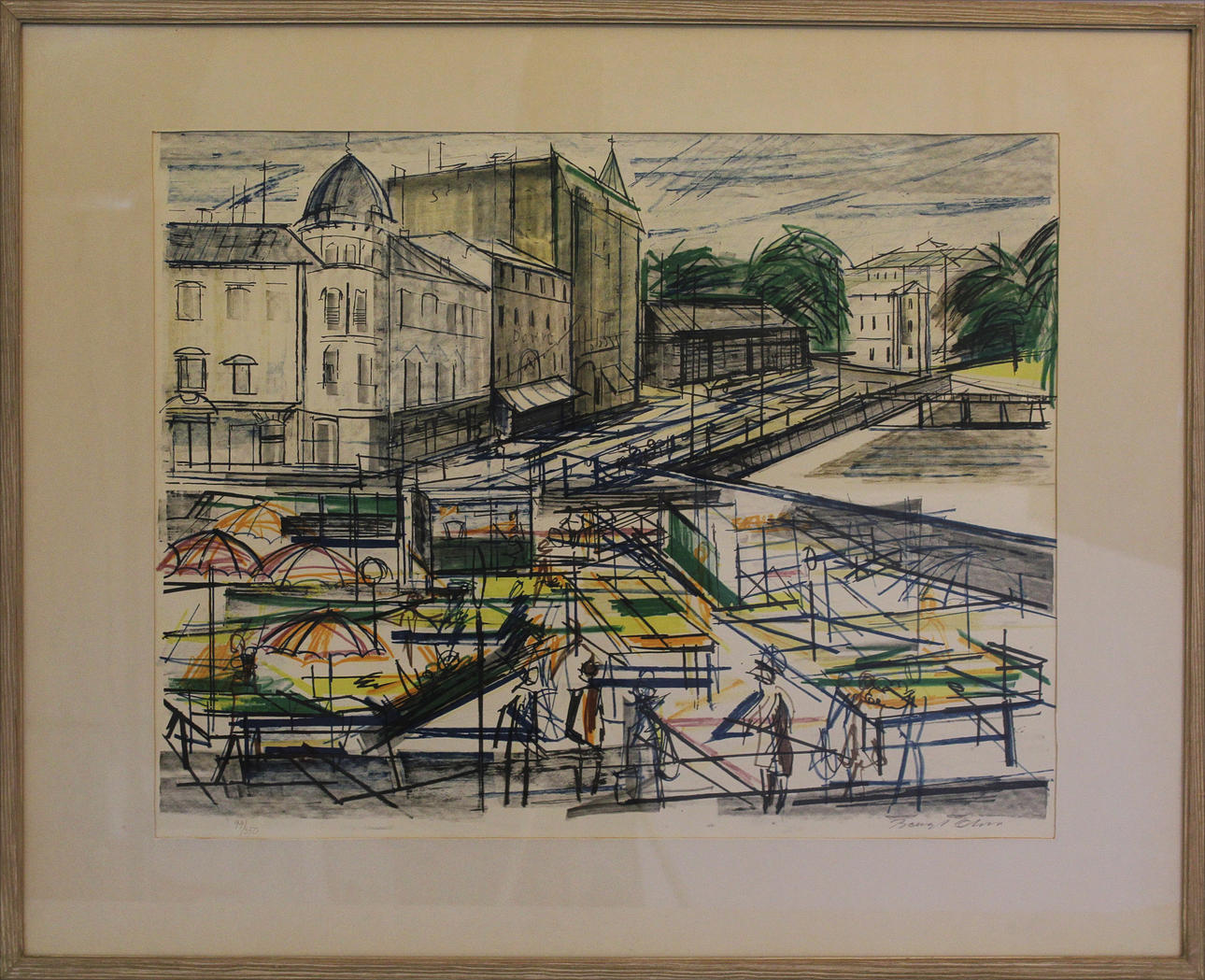 BENGT OLSON. Motiv från Göteborg. Färglitografi. Signerad. 94/350.