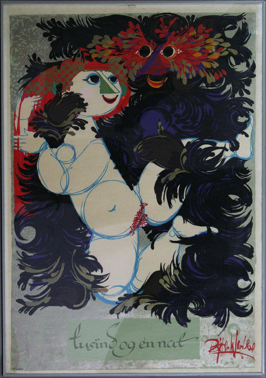 BJÖRN WIINBLAD. Tusind og en nat". Färglitografi. Signerad i trycket.