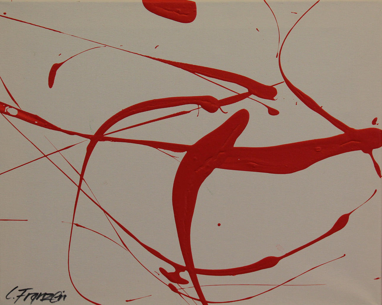 LUDVIG FRANZÉN. Komposition. Akryl på duk. Signerad L Franzén.