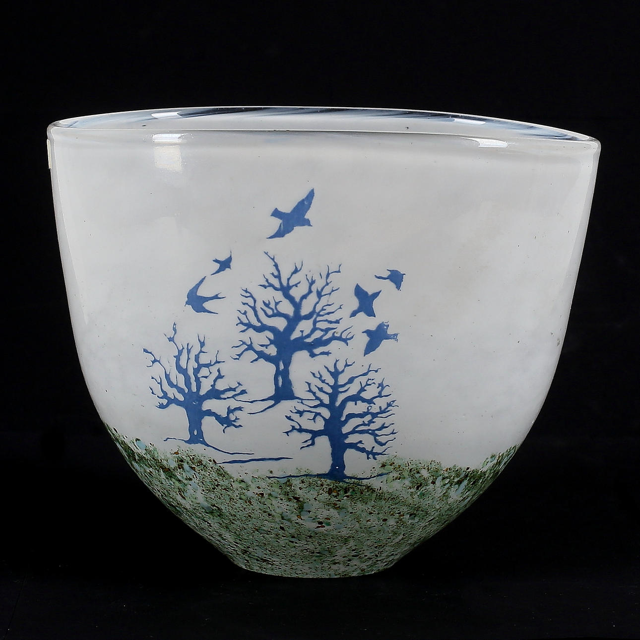 KJELL ENGMAN, Bowl, glass, Kosta Boda, signed, 1900s.