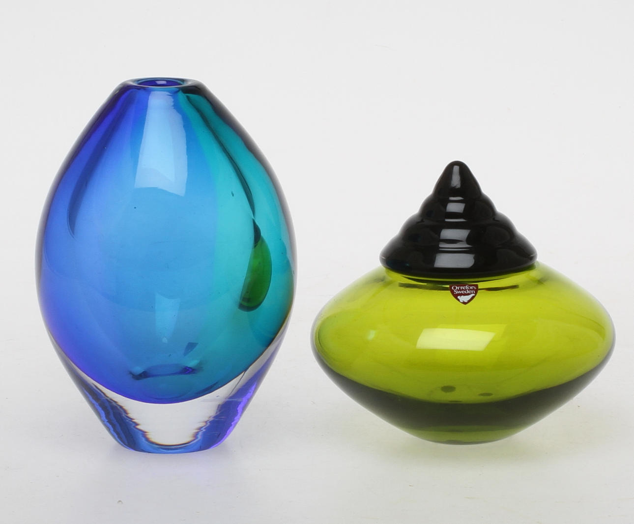 LOCKSKÅL samt VAS, glas, Erika Lagerbielke Orrefors.