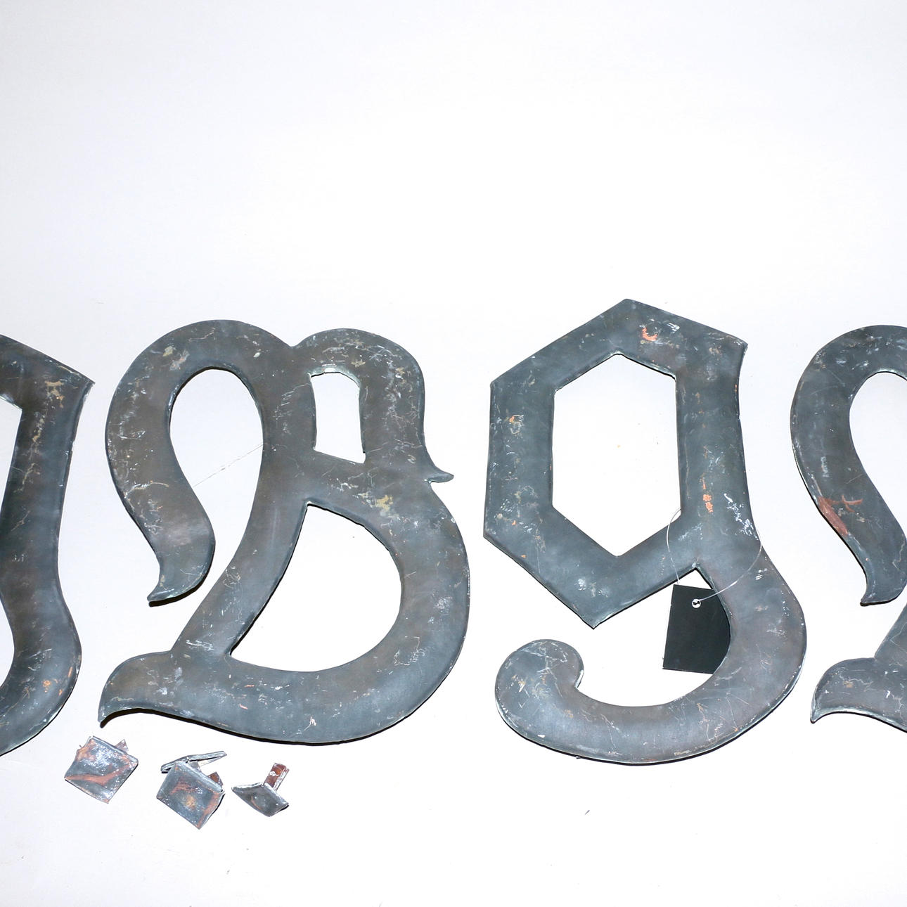 PARTI BOKSTÄVER, 18 stycken av koppar.