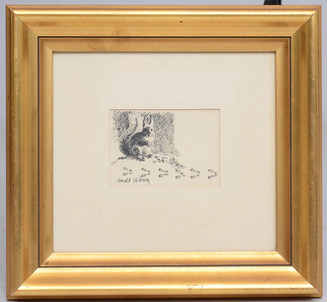 HARALD WIBERG. Egern, blæk tegning.