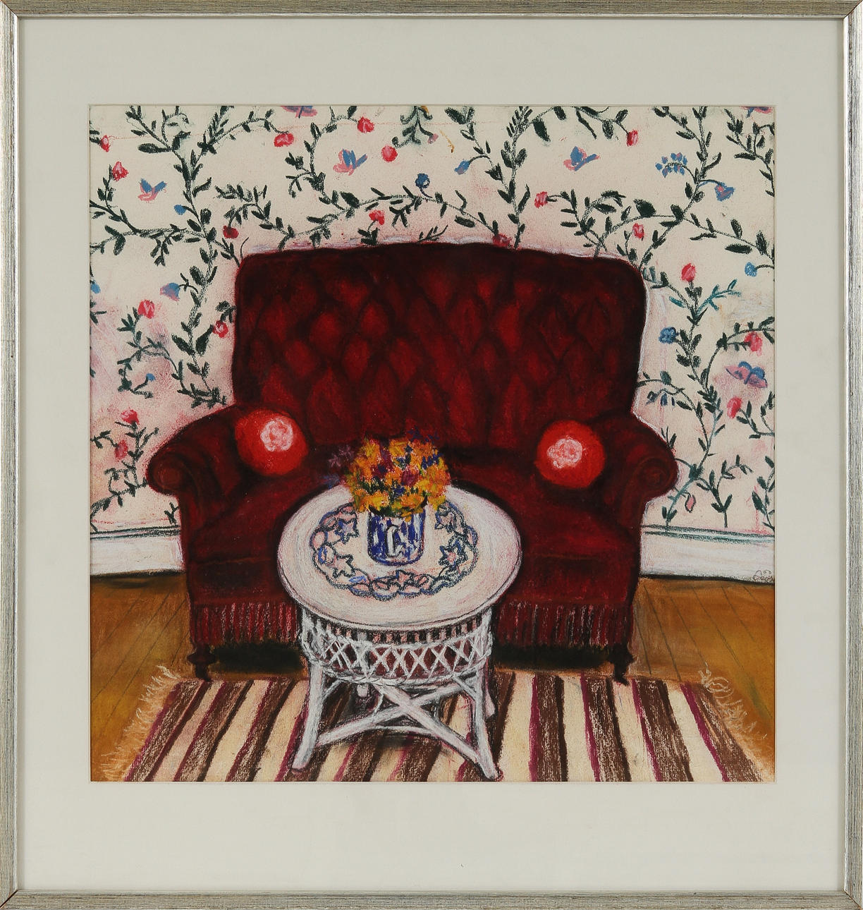 EVY LÅÅS. Pastell. Signerad.