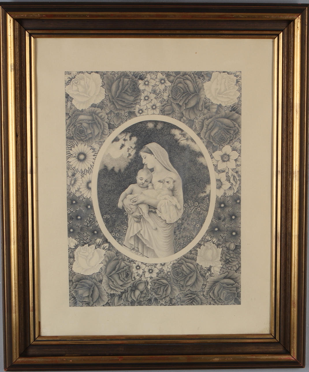 OKÄND KONSTNÄR. kopia efter William Adolphe Bouguereau Innocence, blyerts, sigenrad.