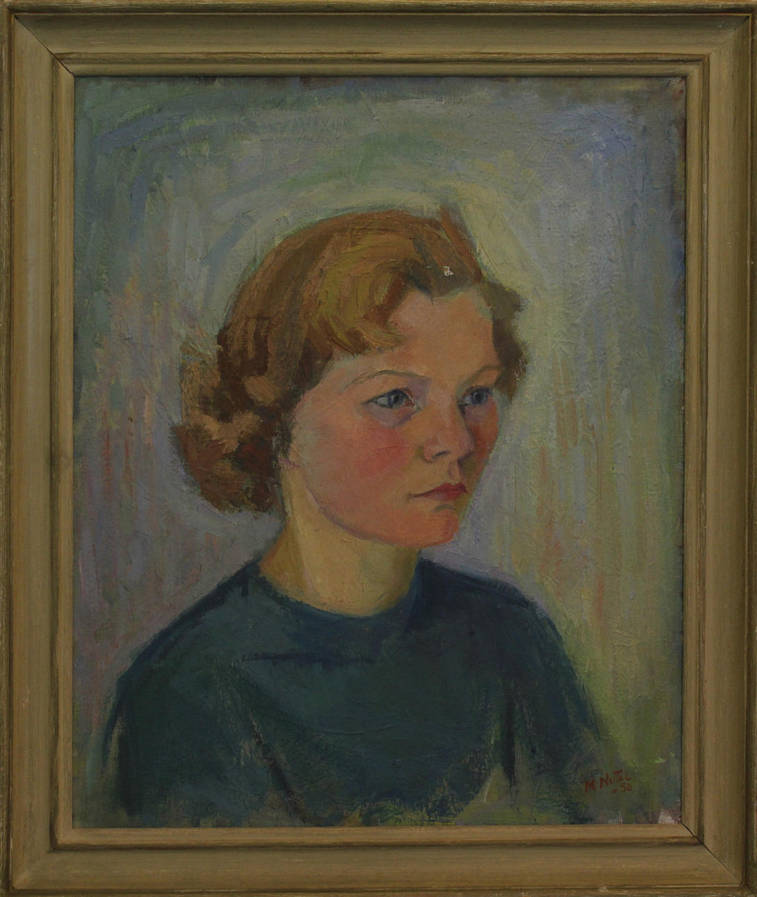MAGNUS NETTELBLADT. Porträtt. Olja på duk. Signerad M Nettel och daterad -50.
