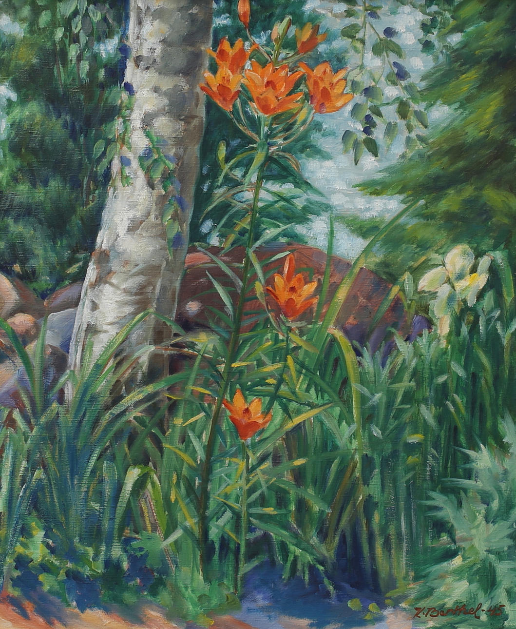 OIDENTIFIERAD KONSTNÄR. Oil on canvas, signed K. Berthel, dated -45.