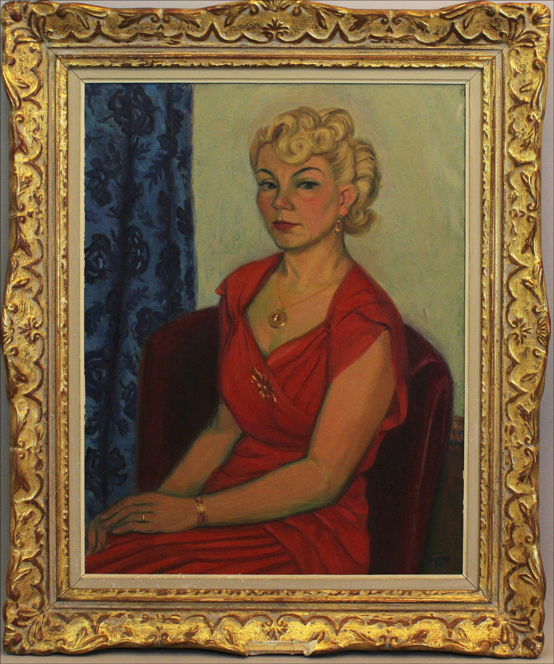 GEORG NILSSON. Porträtt. Olja på duk. Signerad Georg.