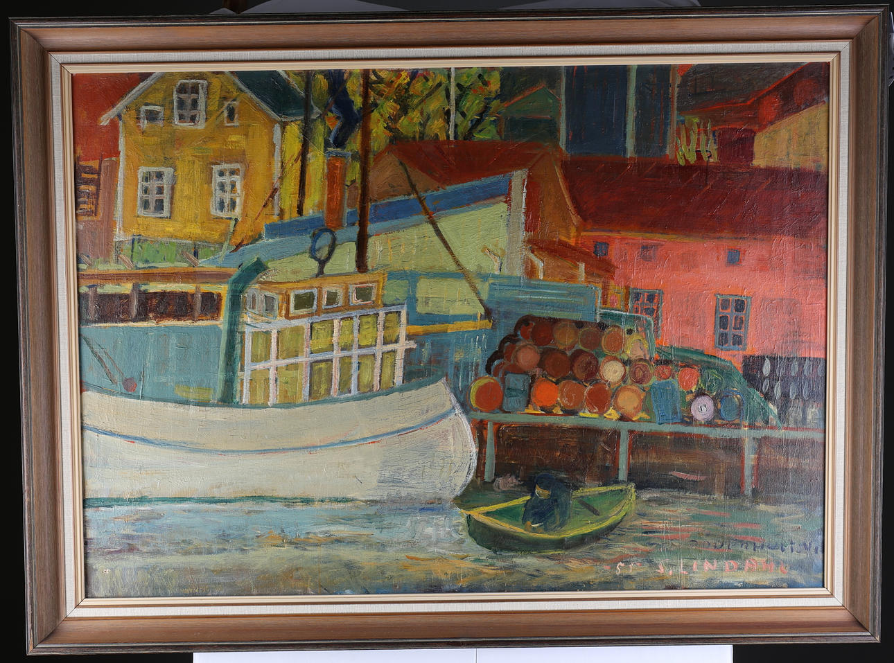 STEN LINDAHL. "Döderhultsvik", olja på duk. Signerad och daterad -55.