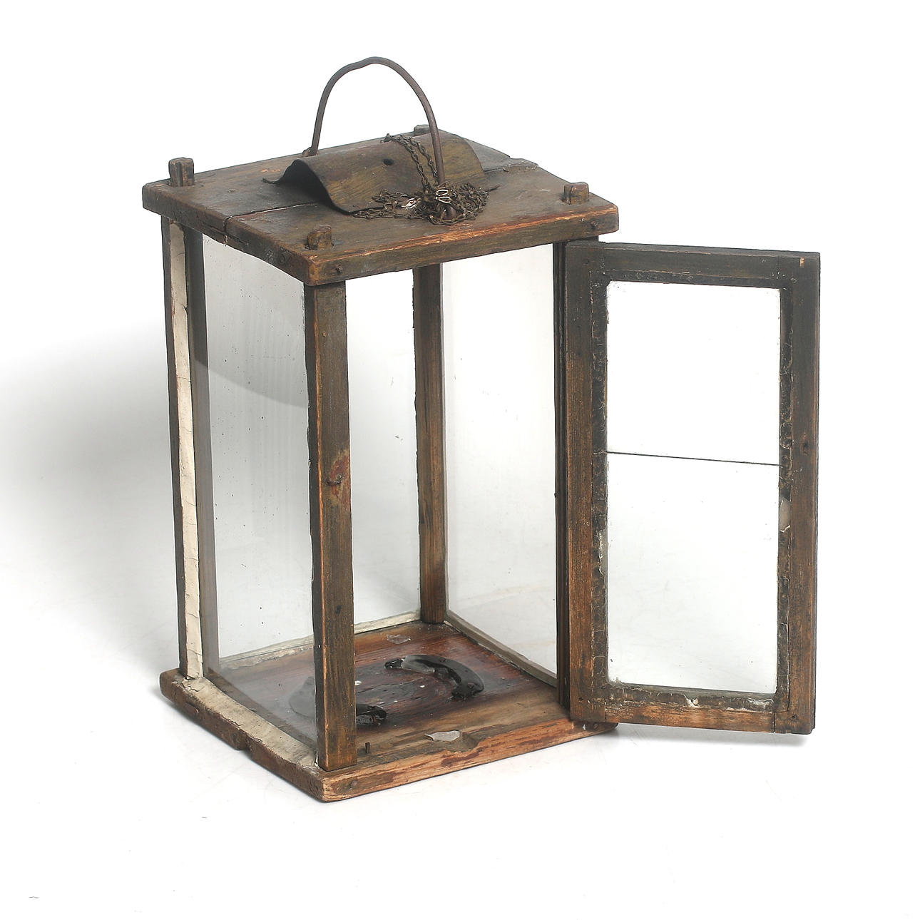 STALLLATERNE, Holz, Glas, Bürger, 18/1900.