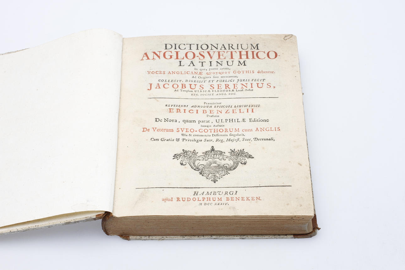 BOK, dictionarium anglo svethico latinum, 1734.