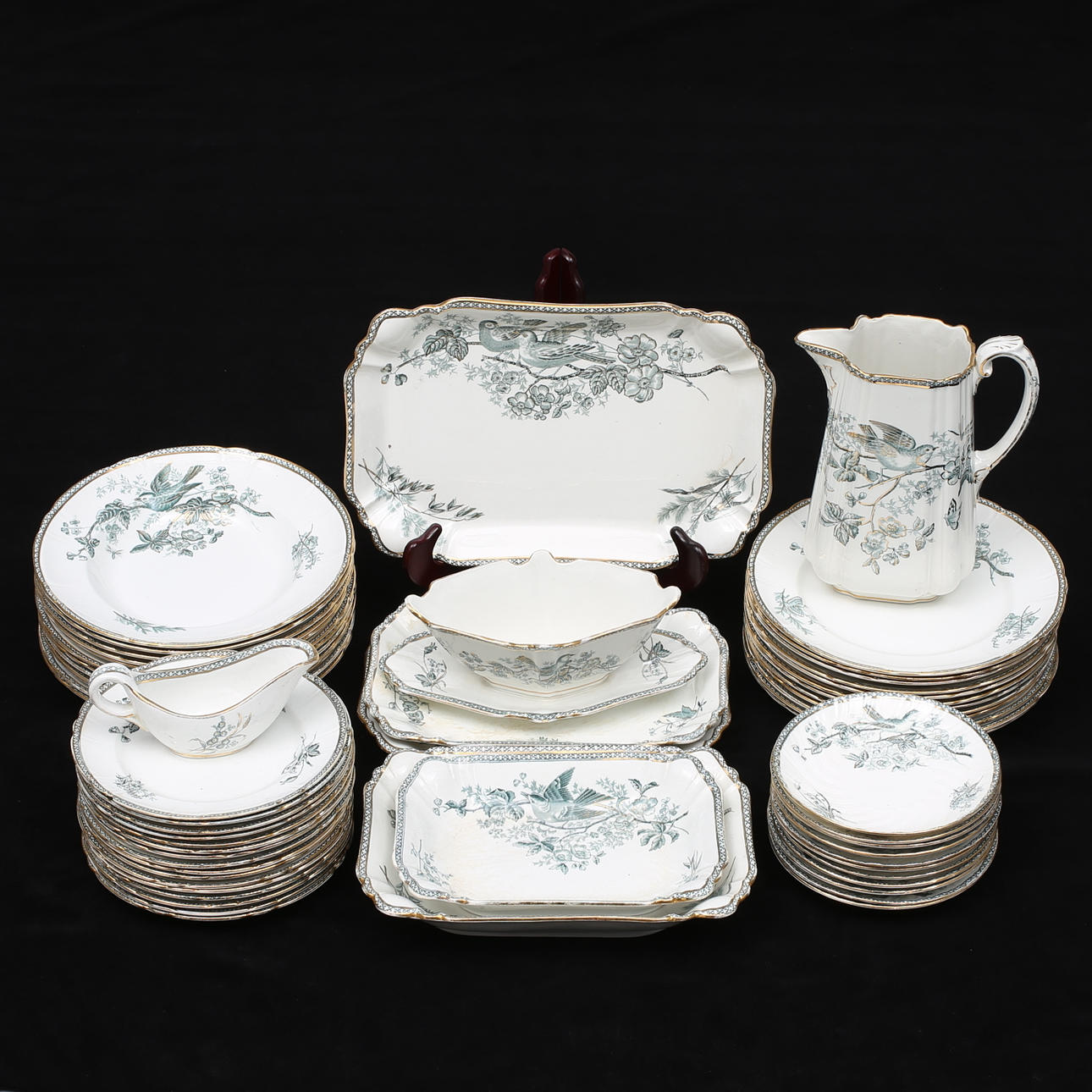 MATSERVIS, 59 delar, "Wexiö Guld", Gustafsberg.