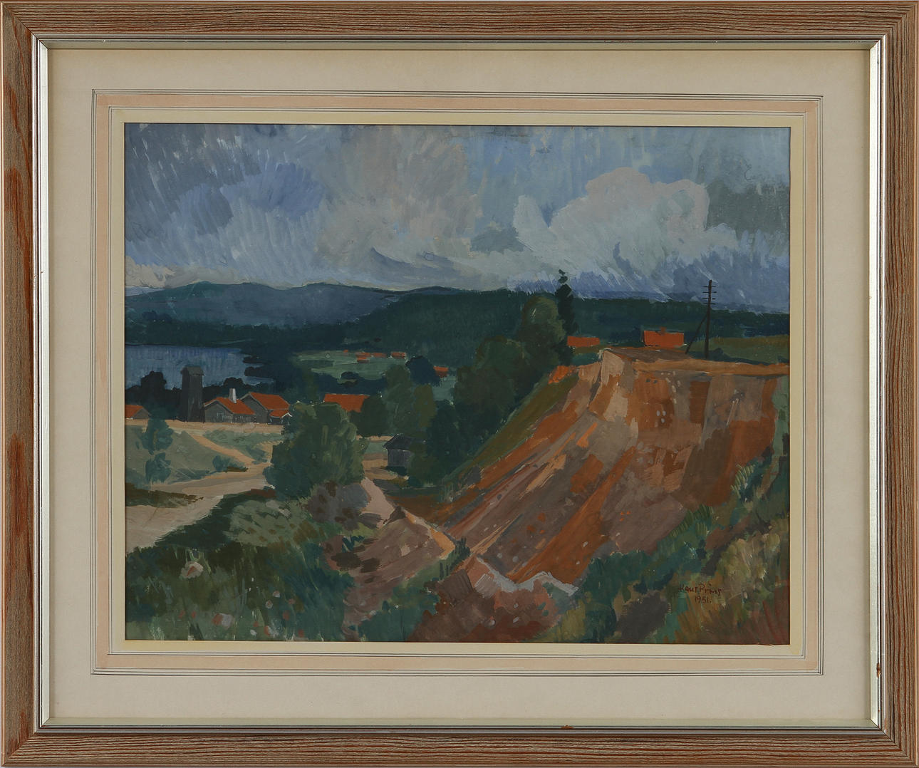 HANS PRINS. gouache, sign o dat 1951.