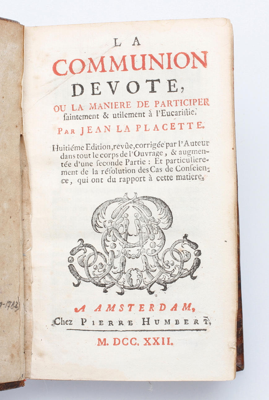 BOK, La communion Devote ou la maniere de participer, Jean La Placette, 1722.