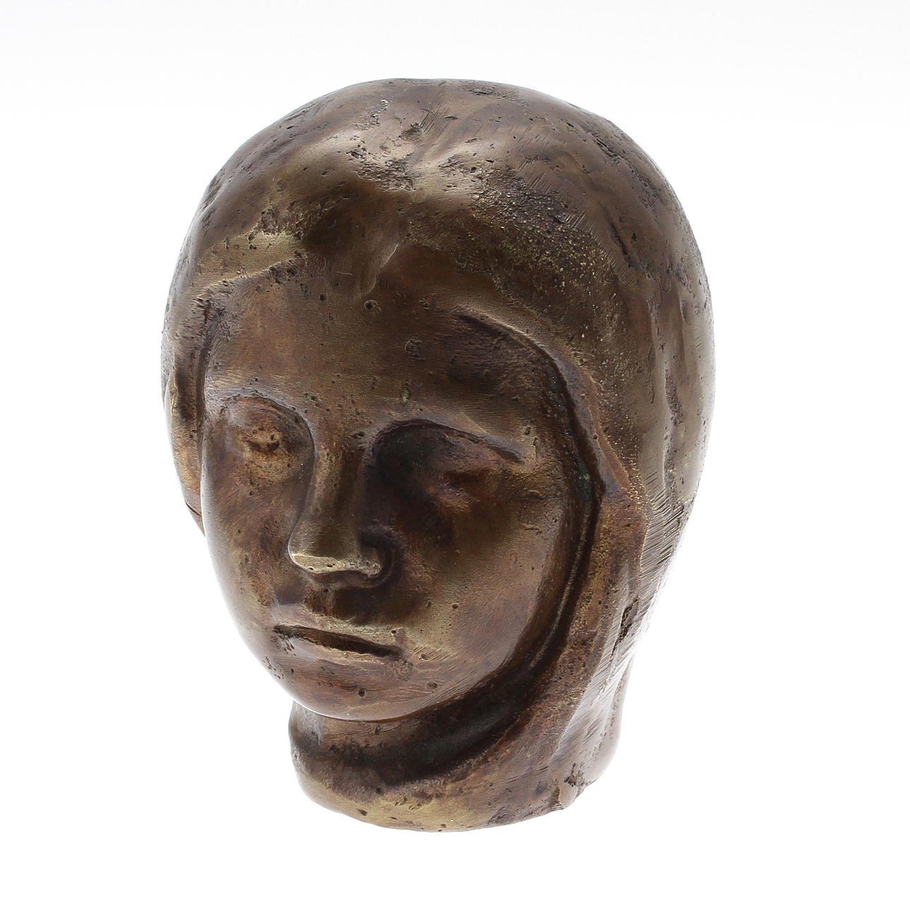 JOHANNES COLLIN. EFTER. "Marie Claire enfant", brunpatinerad brons.