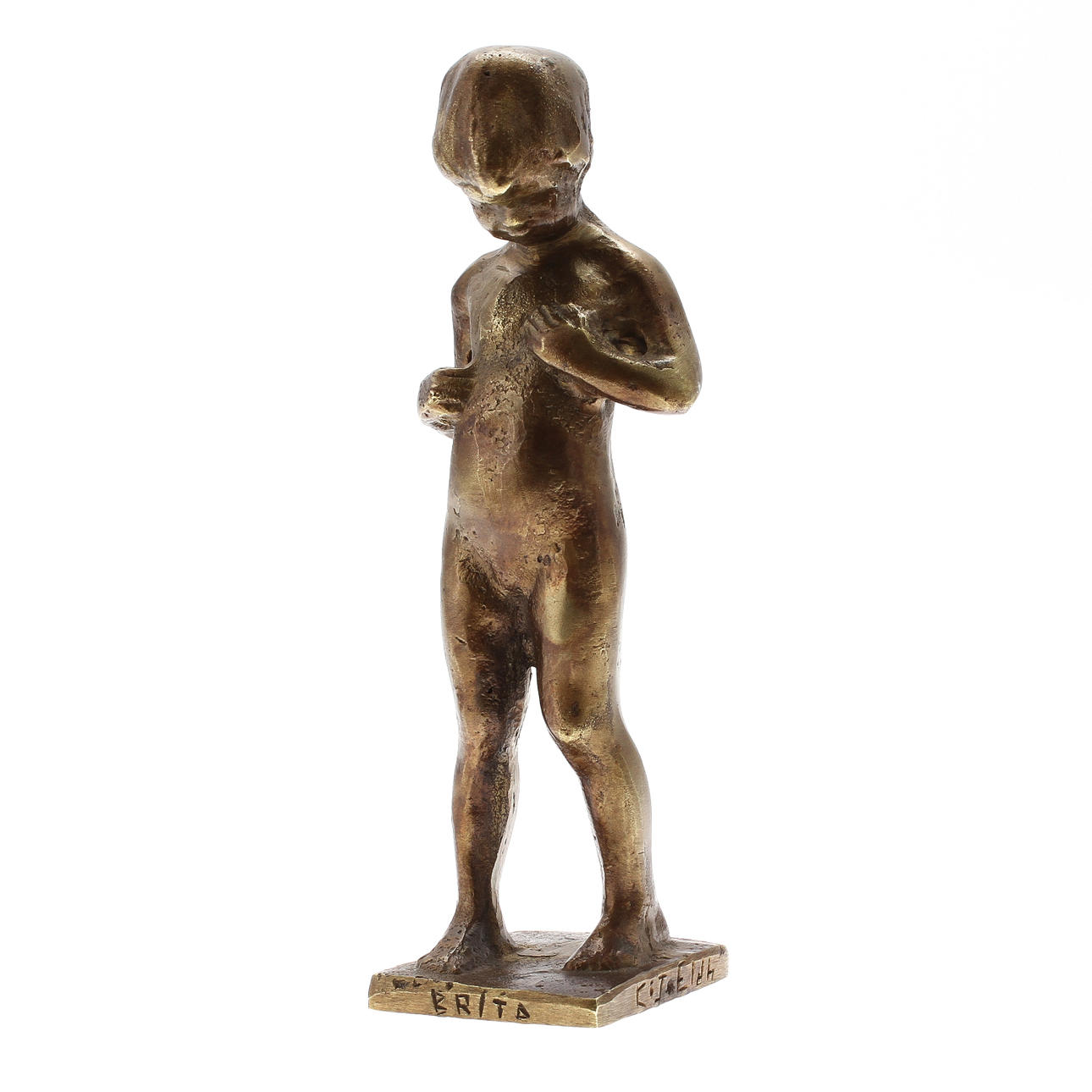 CARL ELDH. "Brita", patinerad brons.
