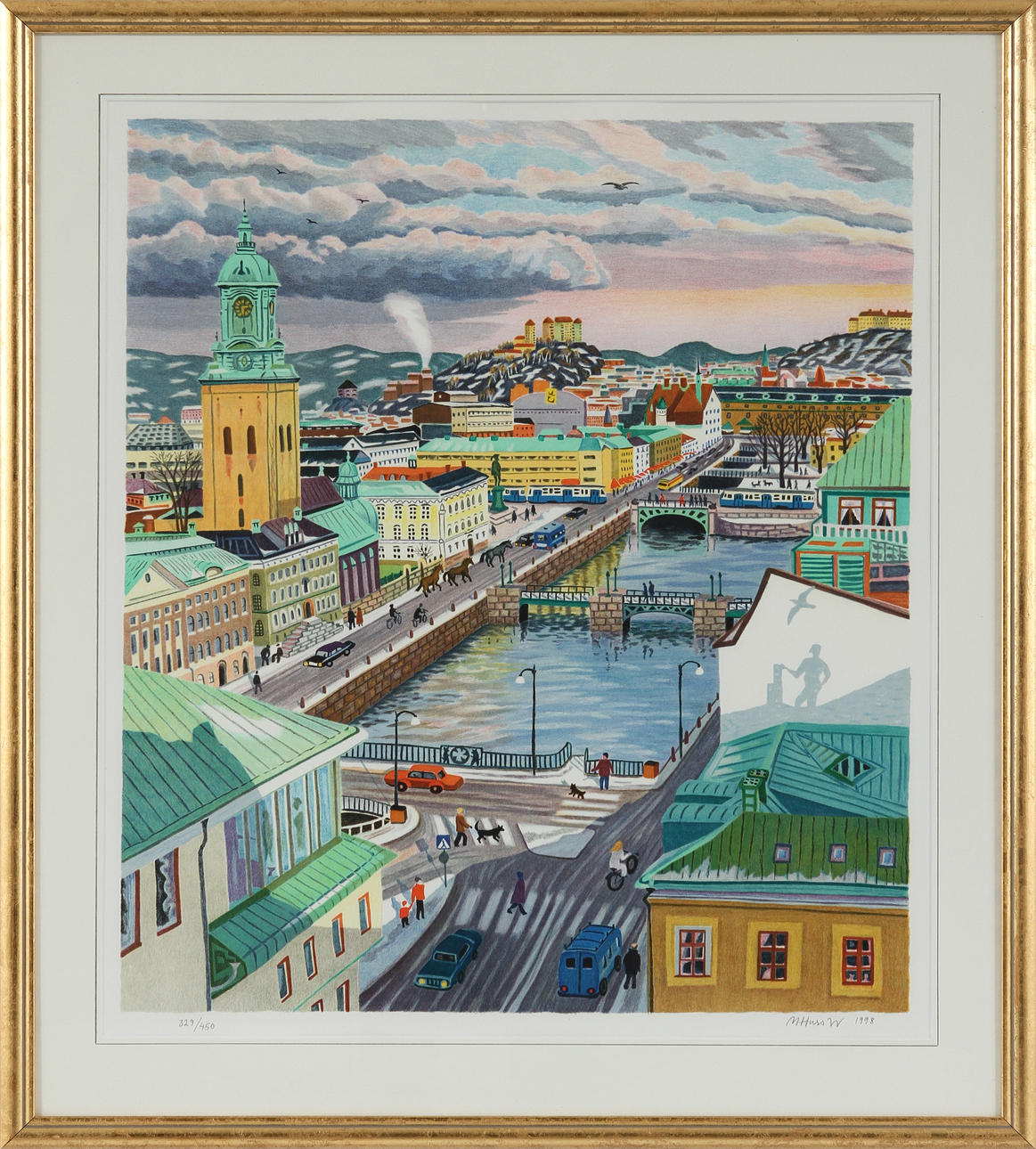 MONA HUSS WALLIN. Färglitografi, signerad och numrerad 329/450, daterad 1998.