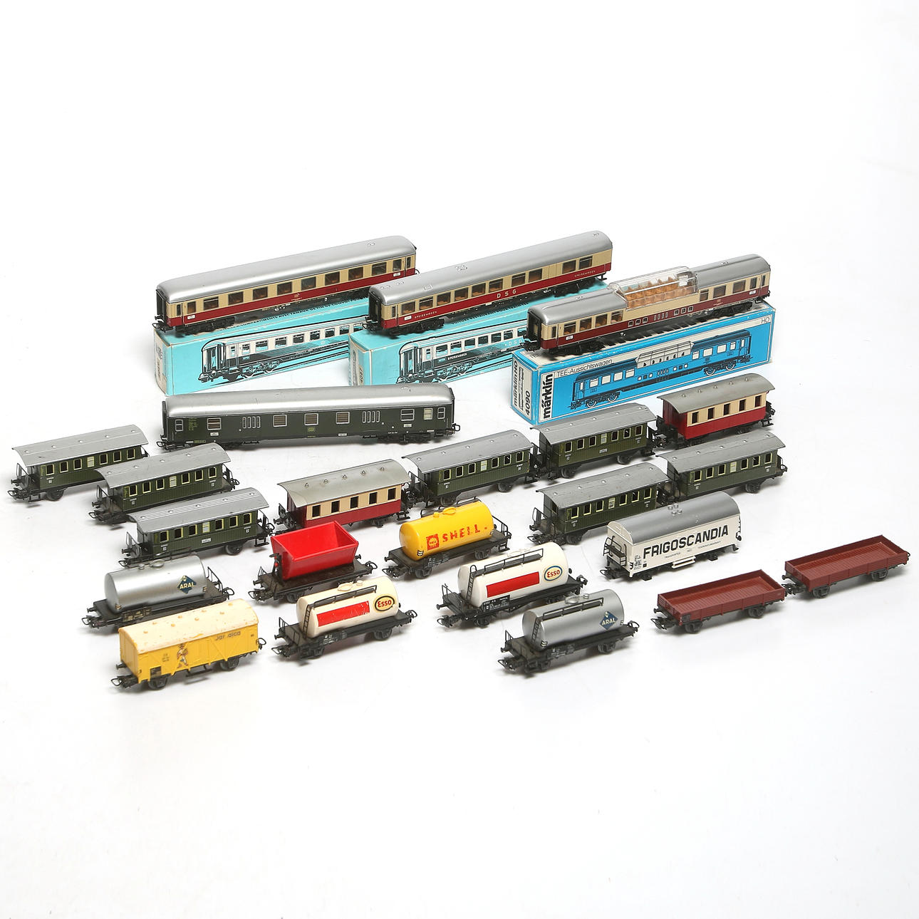 MODELLTÅG, 23 st. H0, Märklin, VAGNAR.