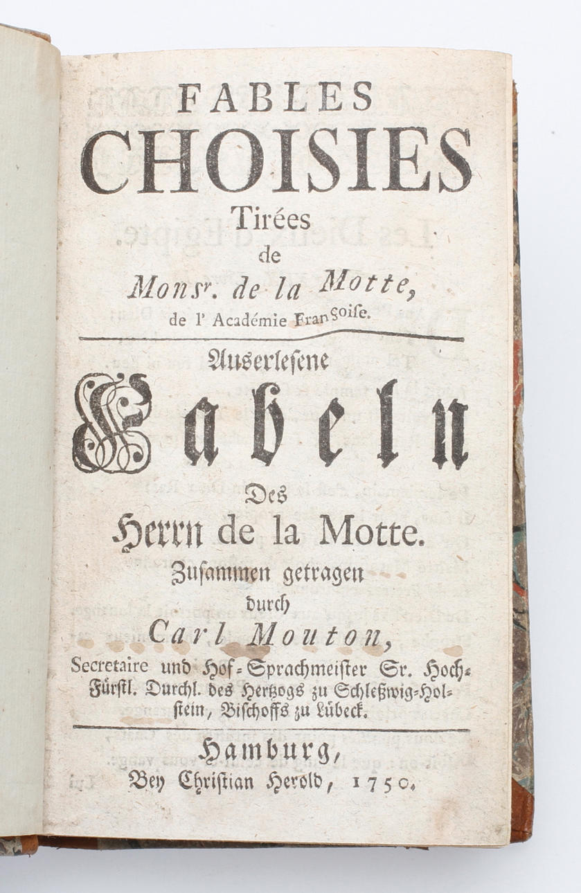 BOK, fables choisies tirees de monsieur de la motte, Hamburg 1750.