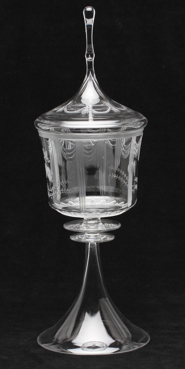 LOCKPOKAL, glas, Ewald Dahlskog, Kosta, signerad.