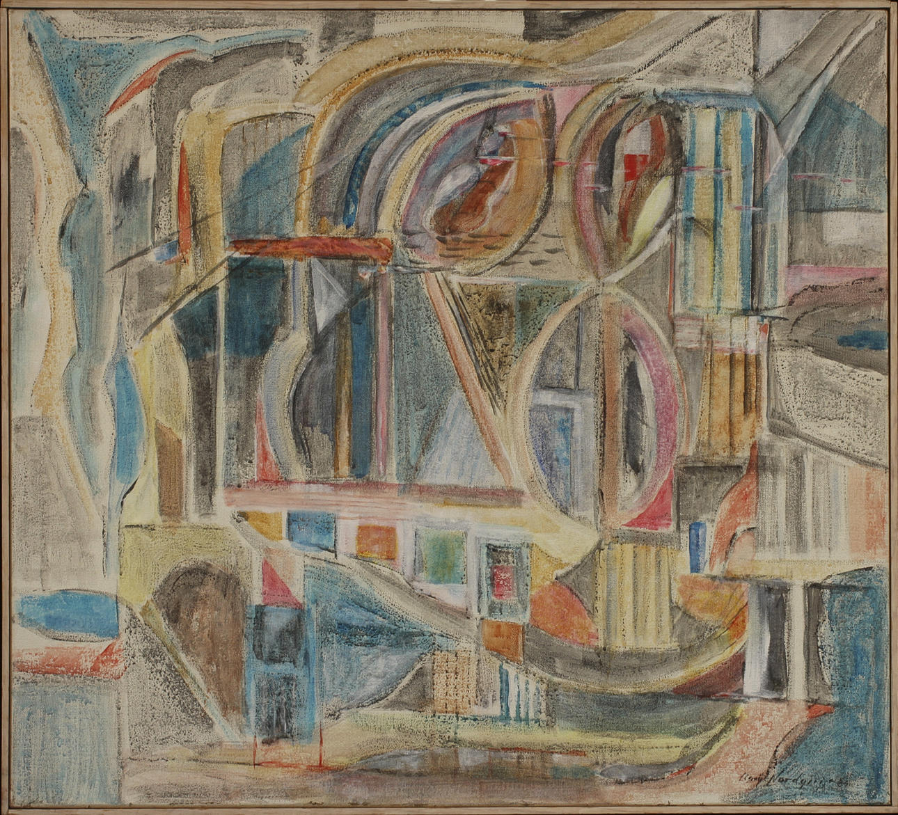 BENGT NORDQUIST. "Forum", acrylic on canvas, signed.