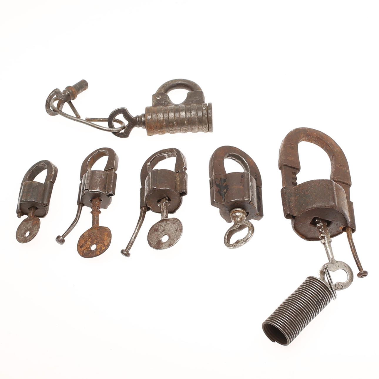 ANTIKA LÅS, 6 st. bl.a. Polhemslås.