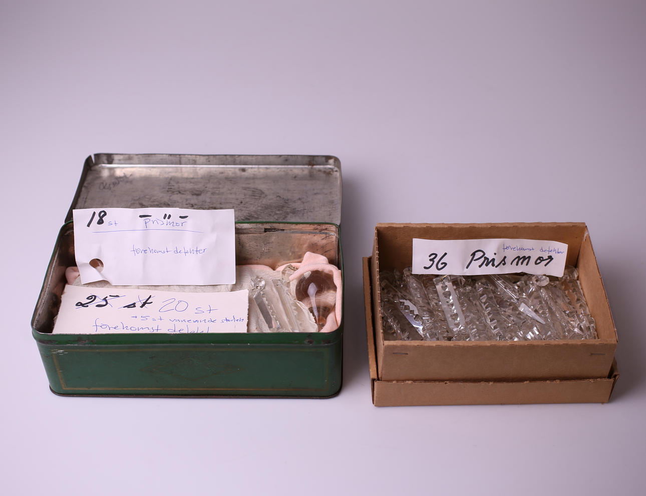 PRISMOR, 74 pcs., glass, ground, 1900s.