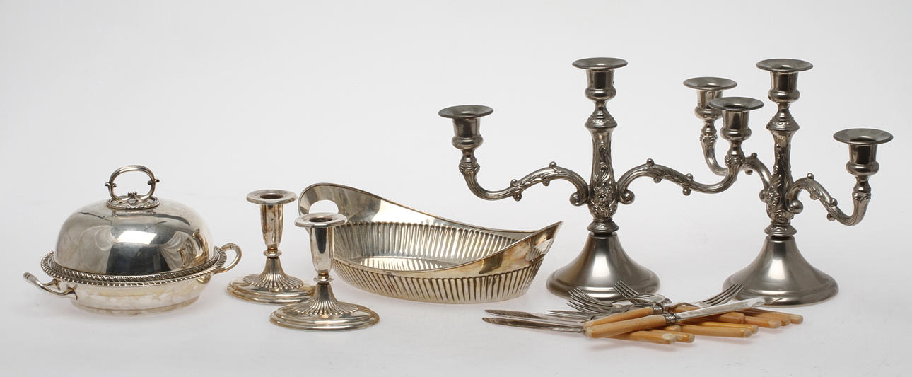 PARTI NYSILVER med mera, bland annat fiskbestick.