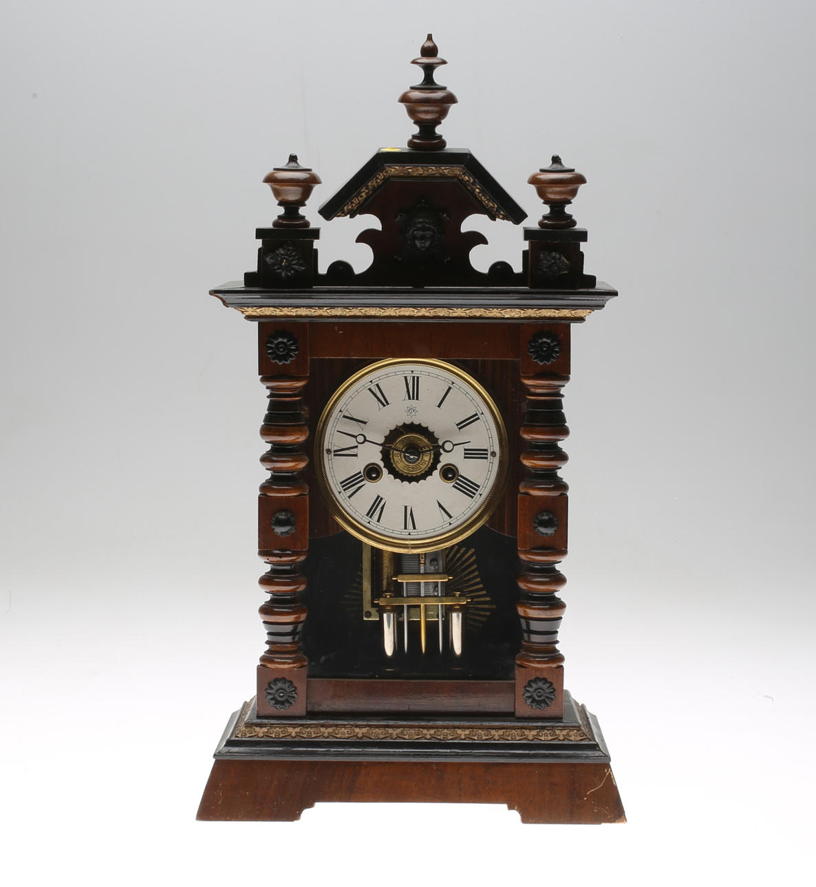 TABLE CLOCK, with music box, New Renaissance, Junghans, Germany, around 1900.