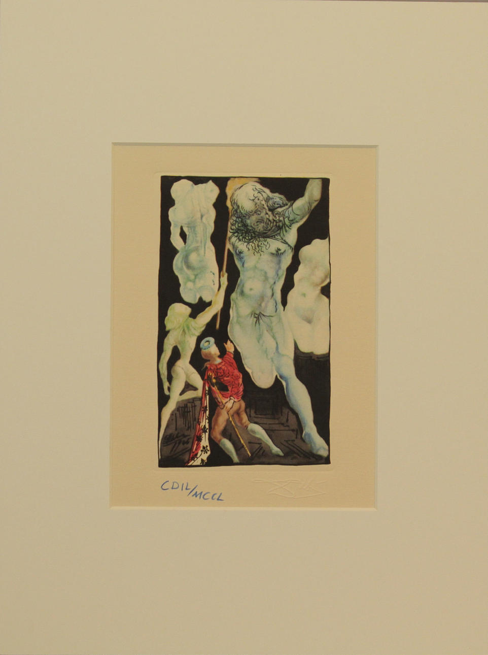 SALVADOR DALI. Ur cykeln "Benvenuto Cellini". Zinketsning. Prägelsignerad Dali. CDIL/MCCL.