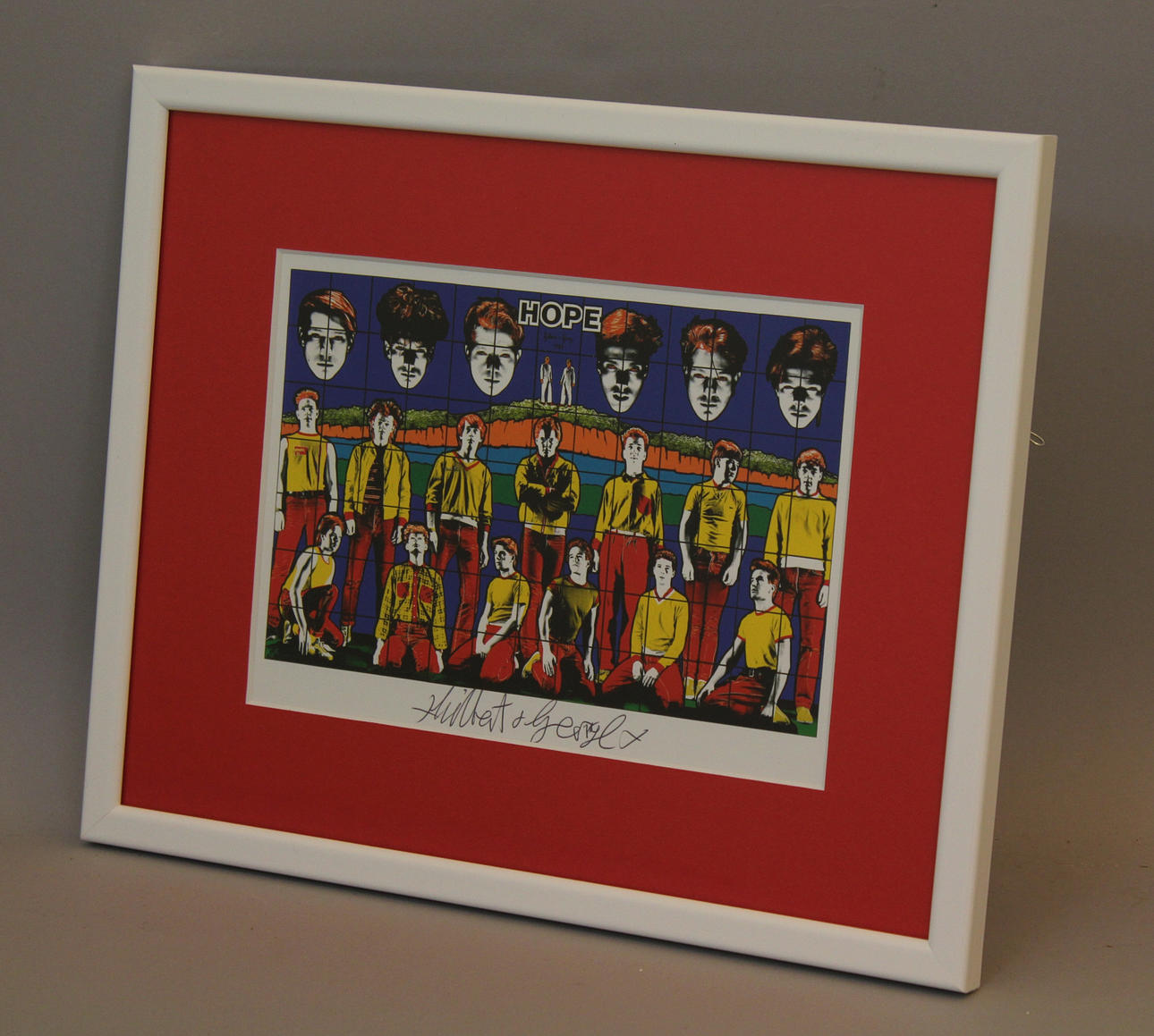 GILBERT&GEORGE. "Hope" Offsettryck. Signerad.