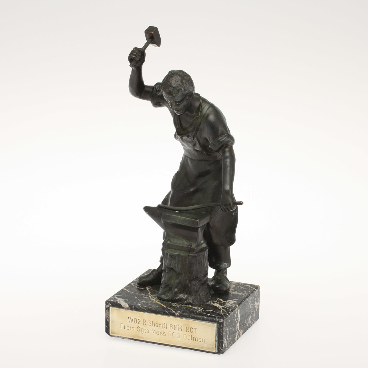 Unknown artist, blacksmith, sculpture, bronzed zinc.