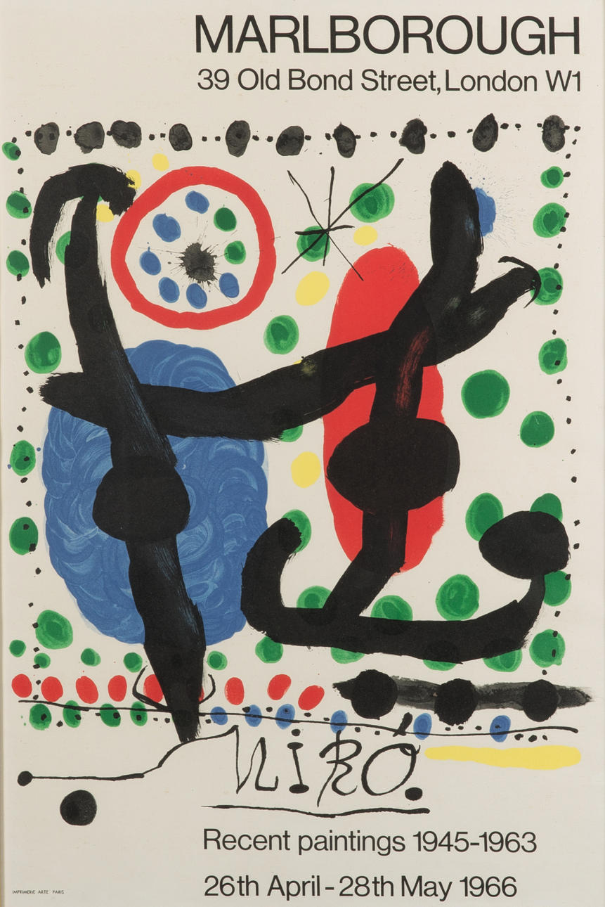 UTSTÄLLNINGSAFFISCH, Miro, Marlborough.