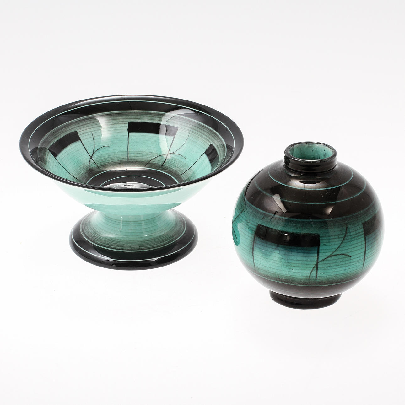 ILSE CLAESSON. Vas samt Skål, Rörstrand.