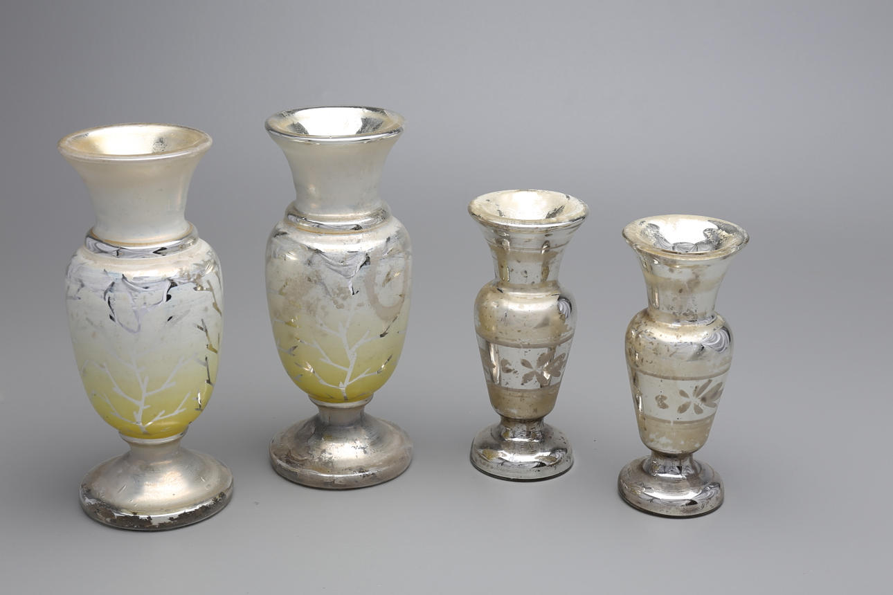 VASER, 2 par, fattigmanssilver, 1800/1900-tal.