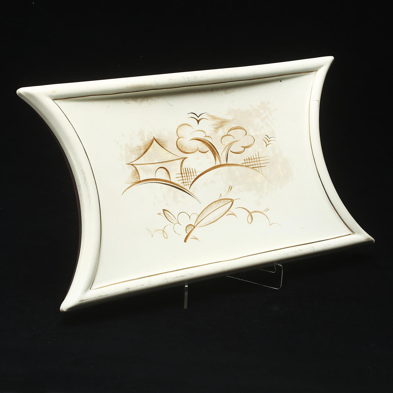 TYRA LUNDGREN. bricka, stengods, Arabia, 1934.