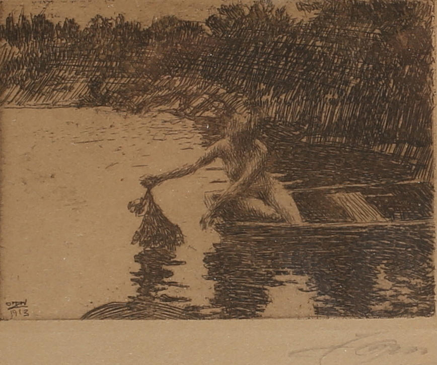 ANDERS ZORN. Etsning, "Eka", signerad.