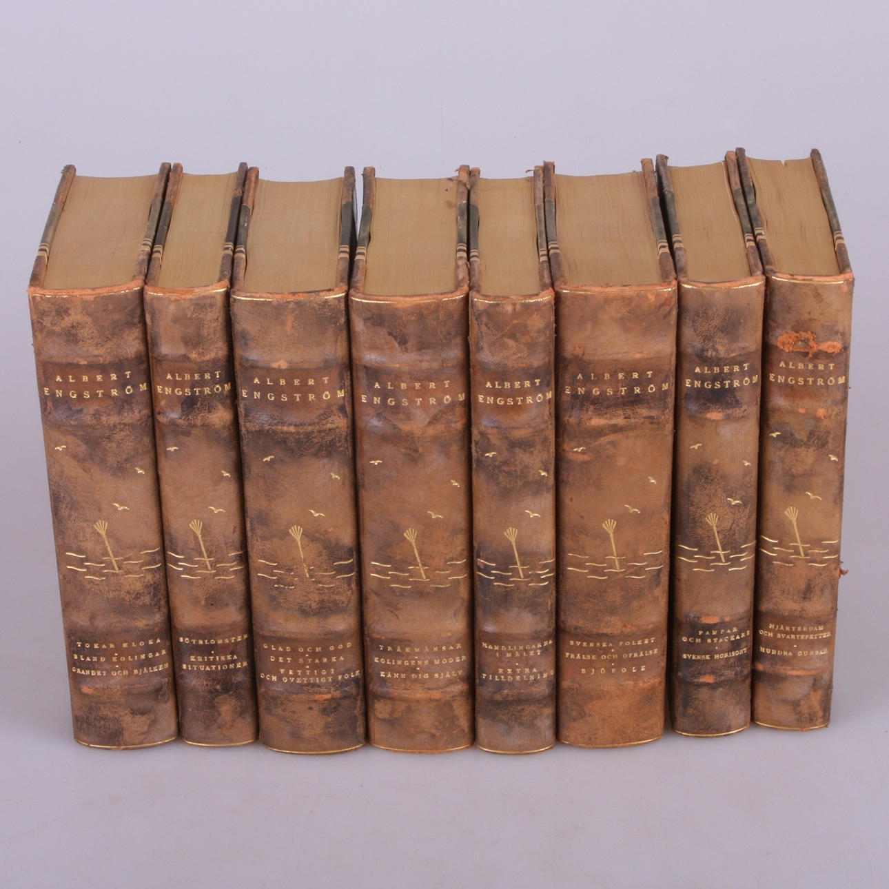 BOOKS, 8 parts, Albert Engström's "Gubbar", 1940s.