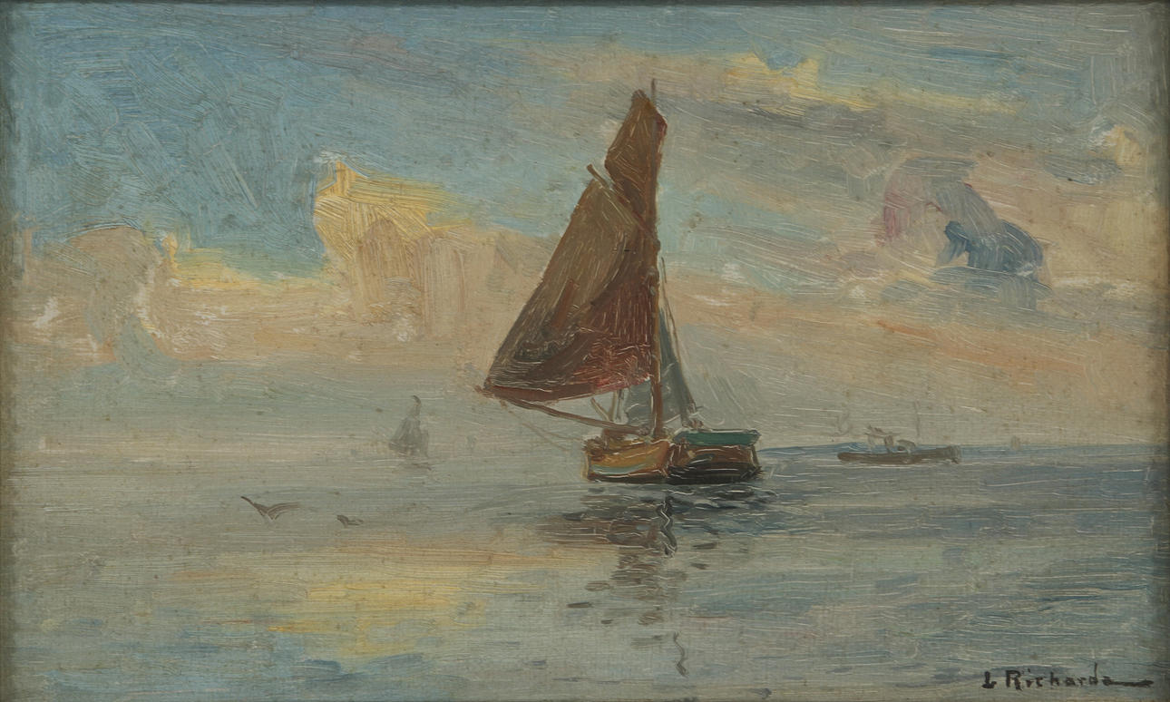 LUDVIG RICHARDE. olja på träpannå, sign.