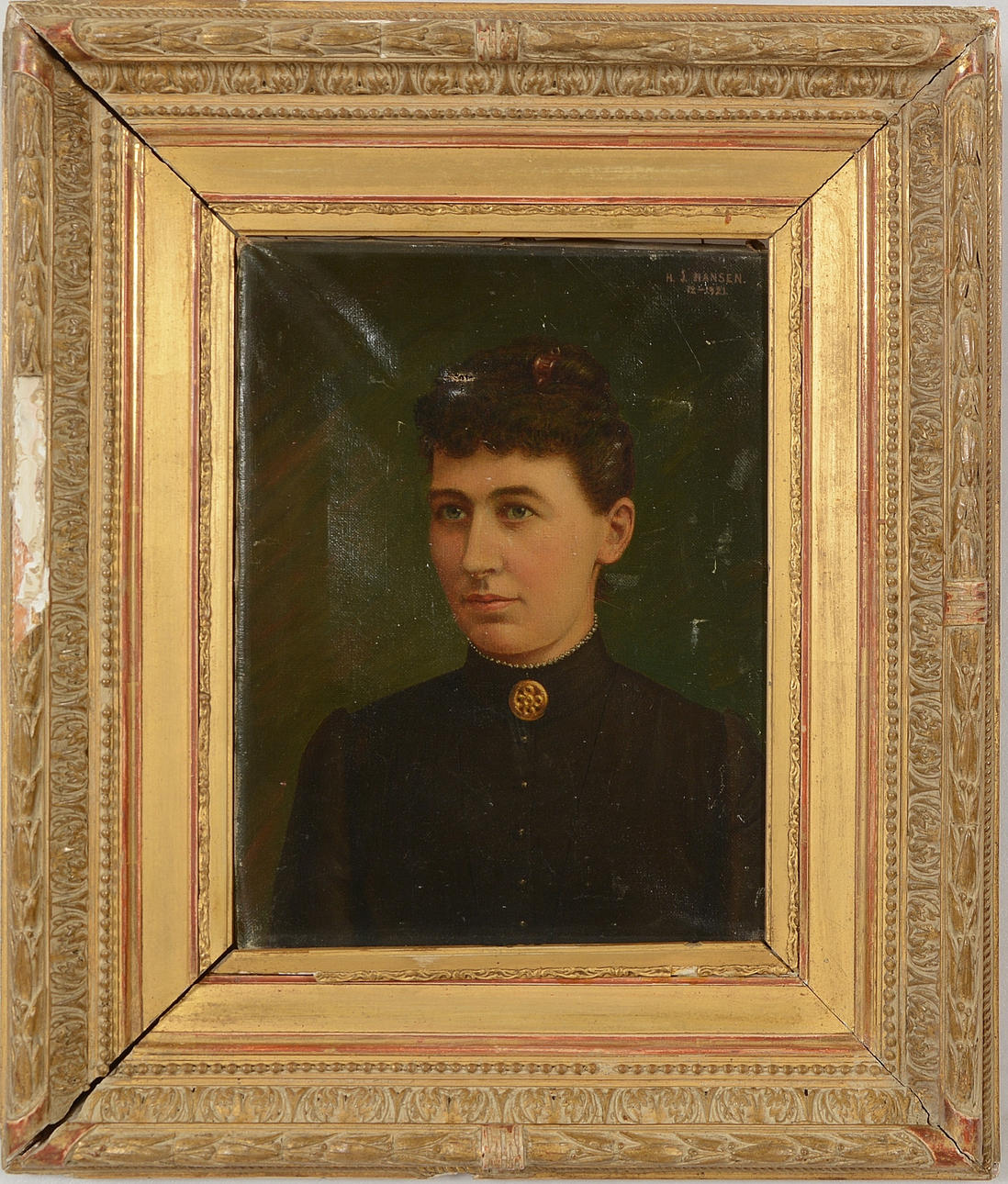 H J HANSEN. Olja på duk.