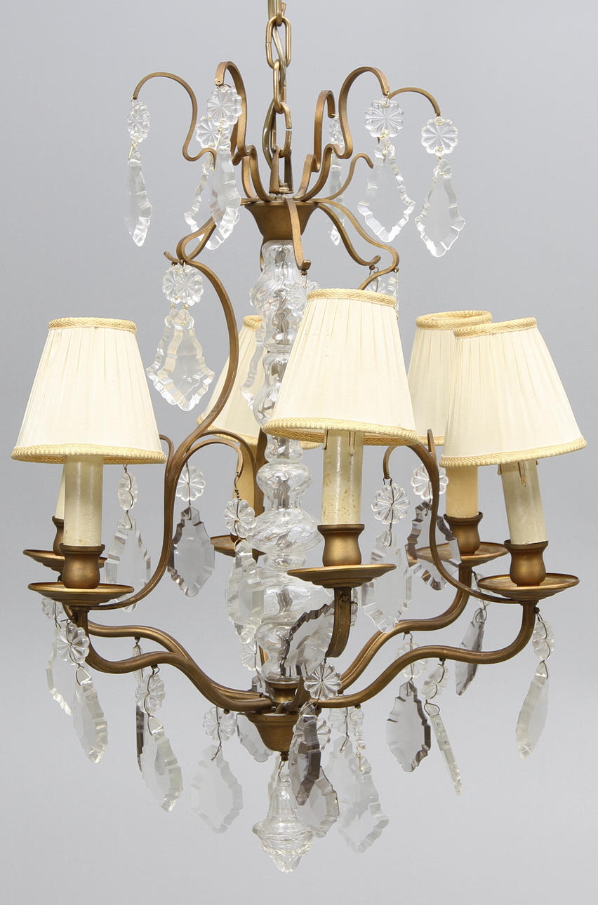 LJUSKRONA, barockstil, 1900-tal, höjd utan kedja 60 cm.