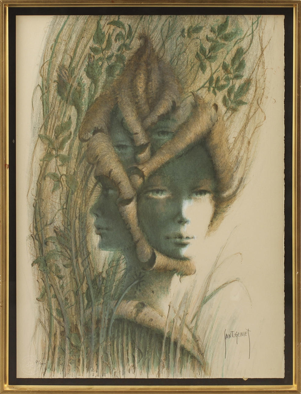 FRANCIS DE LASSUS SAINT-GENIES. Unique composition, lithography, signed and numbered 91/200.