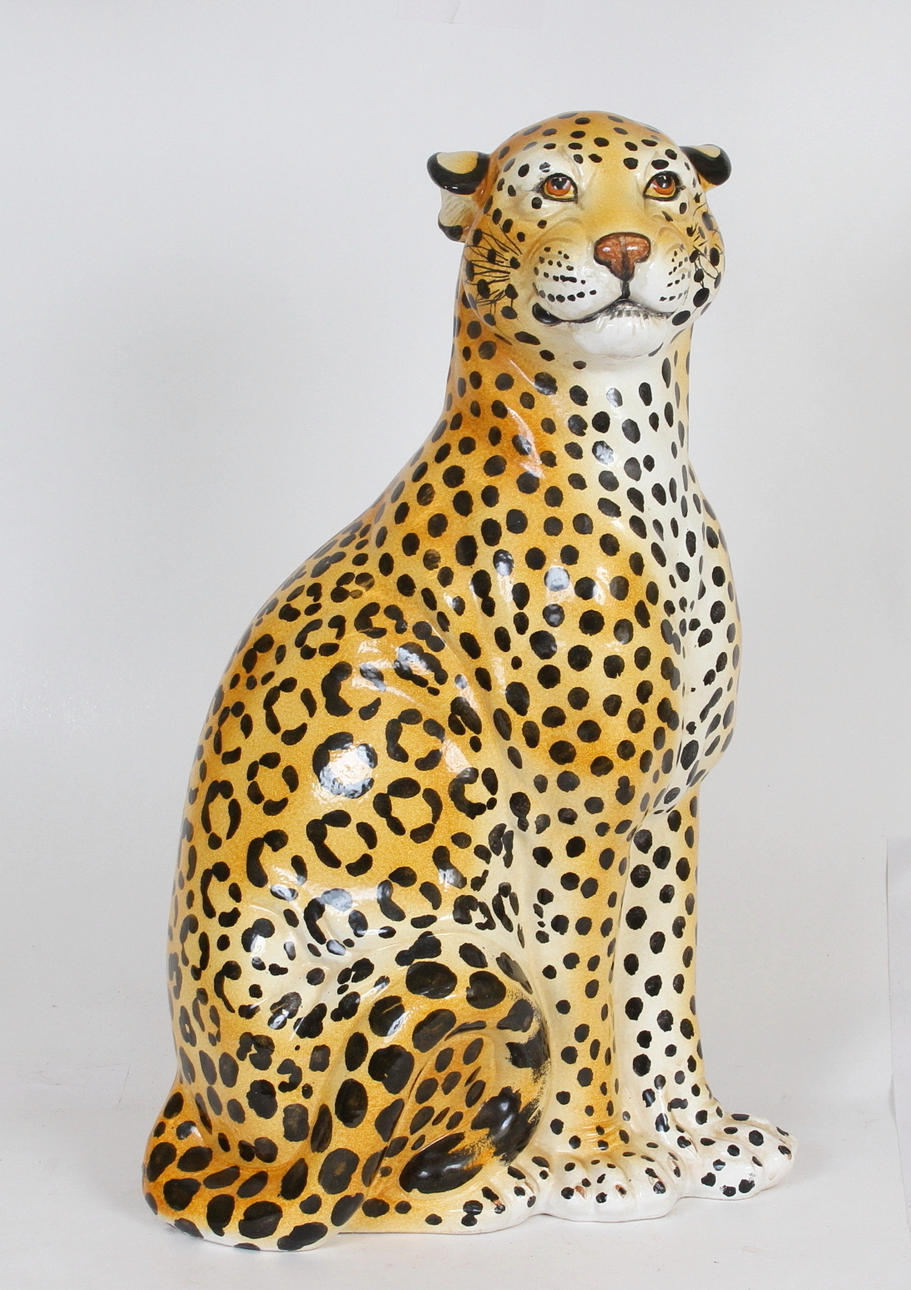 STATUE, porcelæn, gepard, Italien.