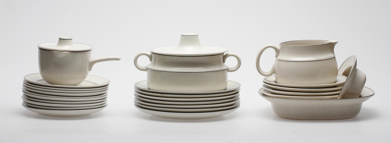 SERVISDELAR, 25 delar, stengods, "Birka", Stig Lindberg, Gustavsberg.