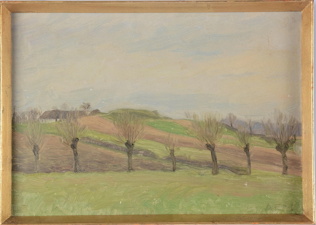 ANNA ELISABETH MUNCH. Olie på Panel.