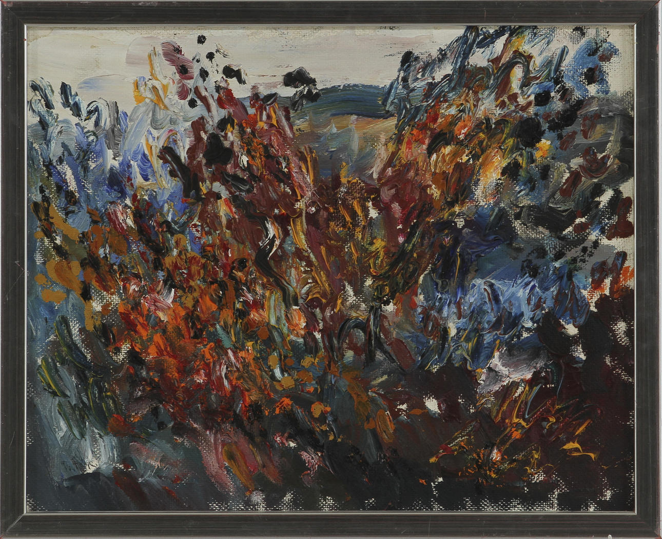 PER FALK. Olja på pannå. Signerad.